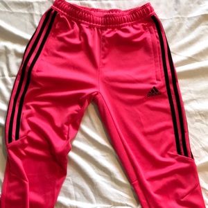 bright pink adidas jogger pants